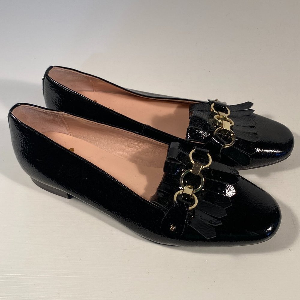 Kate Spade Karen Tux Black Patent Kiltie Heels Women Size 5.5 M